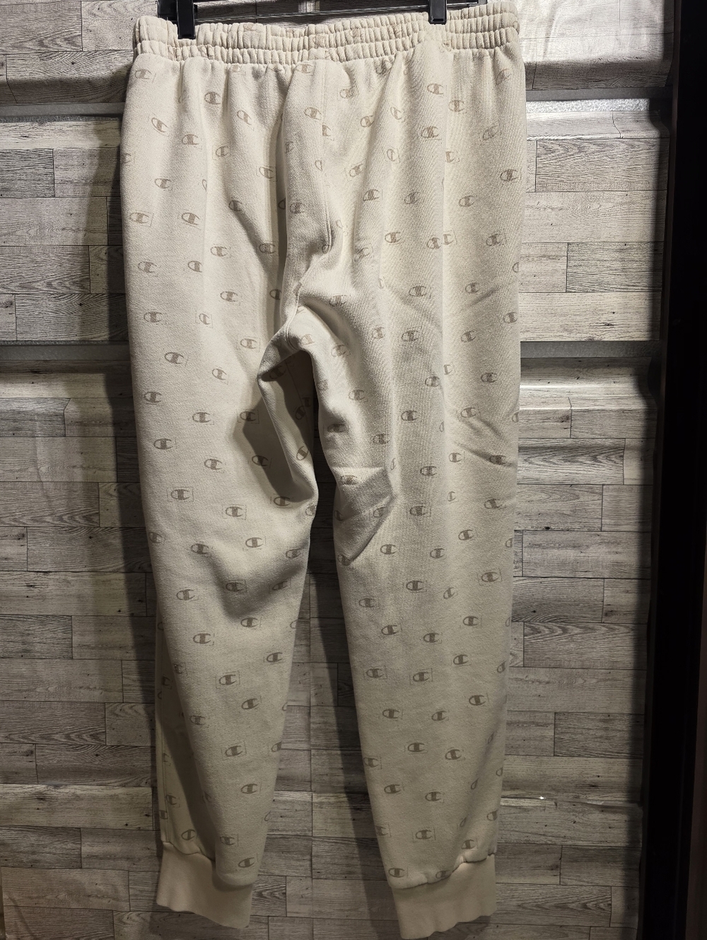 Champion Cream Allover Logo Jogger Sweatpants - Picture 4 of 4